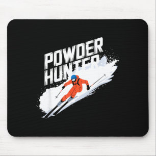 Funny ski powder hunter alpine skier mouse mat