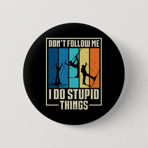 Funny Ski Retro Vintage 6 Cm Round Badge