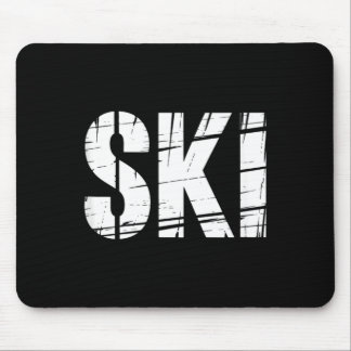 Funny ski saying distressed outdoor joke men  mouse mat
