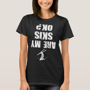 Funny Ski Tee Distressed Skiing Winter Sports Ski