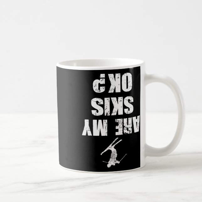 Funny Ski Tee Distressed Skiing Winter Sports Ski  Coffee Mug (Right)