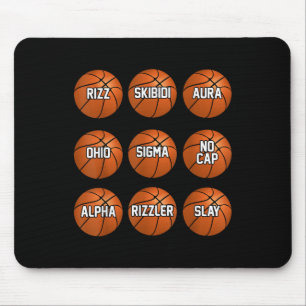 Funny Skibidi Basketball Boys Teens Kids Rizzler S Mouse Mat