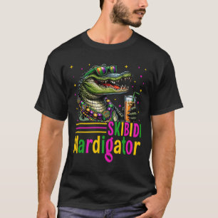Funny Skibidi Mardigator Alligator Mardi Gras Appa T-Shirt
