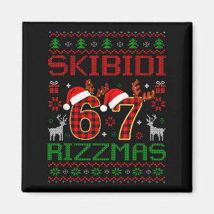 Funny Skibidi Rizzmas Meme Ugly Christmas Vibes Xm Magnet
