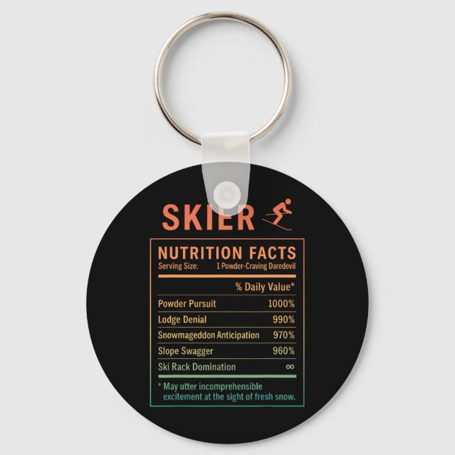 Funny Skier _6  Key Ring (Front)