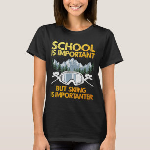 Funny Skiing Art For Boys Girls Kids Skier Ski Ski T-Shirt