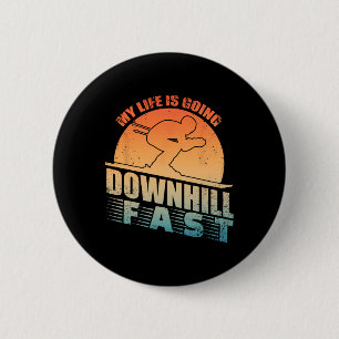 Funny Skiing Art For Men Women Downhill Ski Snow S 6 Cm Round Badge