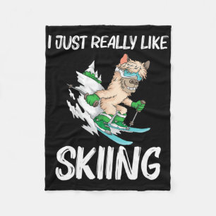 Funny Skiing Art For Men Women Ski Freestyle Skier Fleece Blanket