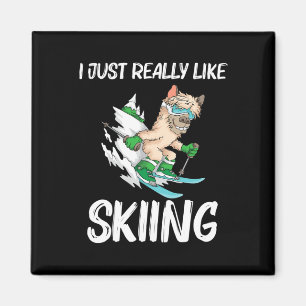 Funny Skiing Art For Men Women Ski Freestyle Skier Magnet
