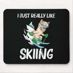 Funny Skiing Art For Men Women Ski Freestyle Skier Mouse Mat