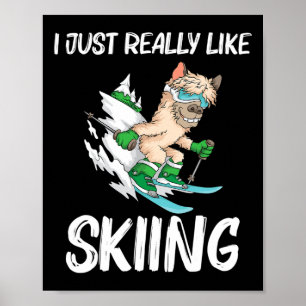 Funny Skiing Art For Men Women Ski Freestyle Skier Poster
