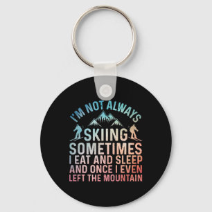 Funny Skiing Art For Men Women Snow Skiing Skier S Key Ring