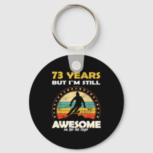 Funny skiing awesome 73 years old birthday key ring
