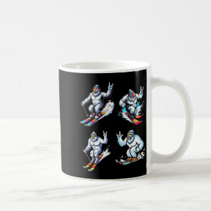 Funny skiing bigfoot ski winter sport snowboarder coffee mug