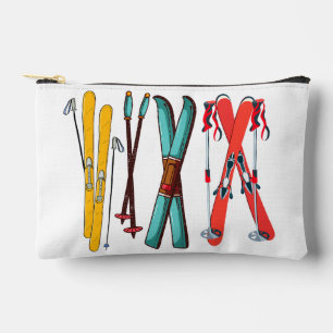 Funny Skiing Colourful Ski Skier Accessory Pouch