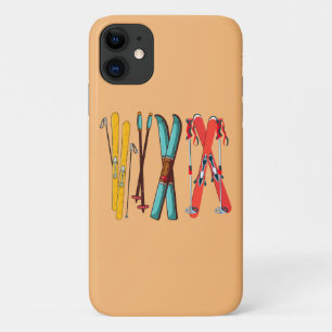 Funny Skiing Colourful Ski Skier  iPhone 11 Case