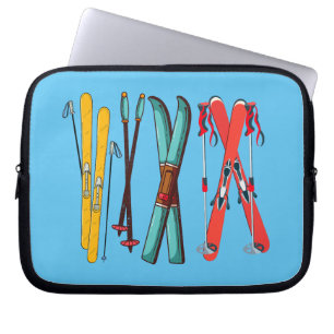 Funny Skiing Colourful Ski Skier Laptop Sleeve