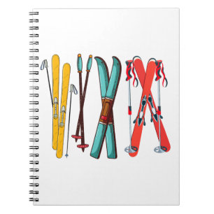 Funny Skiing Colourful Ski Skier  Notebook