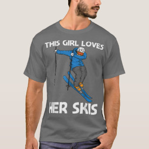 Funny Skiing Design For Girls Kids Winter Sport Sn T-Shirt