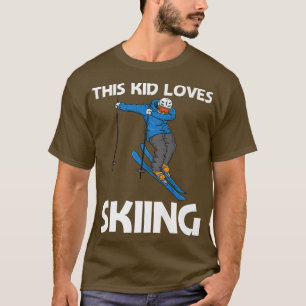 Funny Skiing Design For Kids Boys Winter Sport Sno T-Shirt