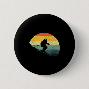 Funny Skiing Design For Men Women Downhill Ski Lov 6 Cm Round Badge