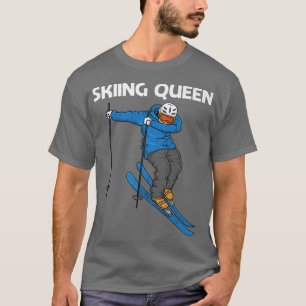 Funny Skiing Design For Women Mum Winter Sport Sno T-Shirt