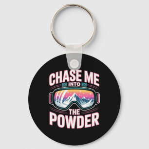 Funny Skiing For Men And Women. Ski Mountain _2  Key Ring