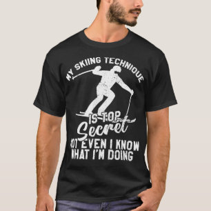 Funny Skiing for Men Women Skier Joke Ski Skiing L T-Shirt