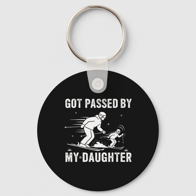 Funny Skiing Got Ped By My Daughter  Key Ring (Front)