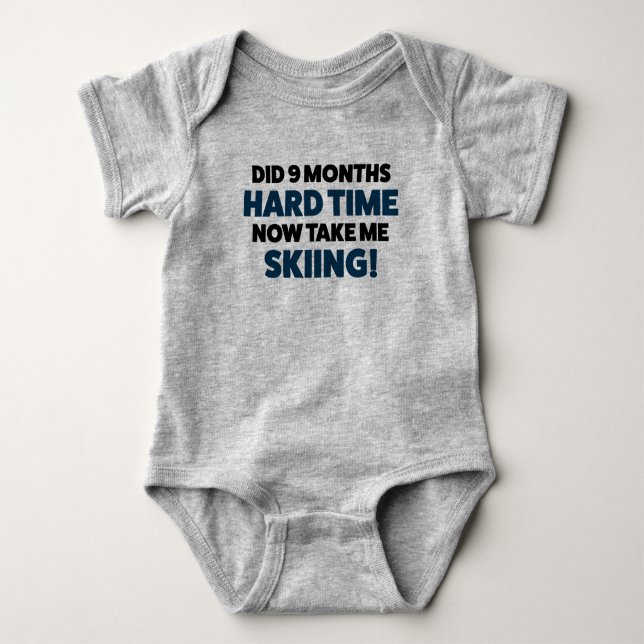 Funny Skiing Jersey Bodysuit for Baby (Front)