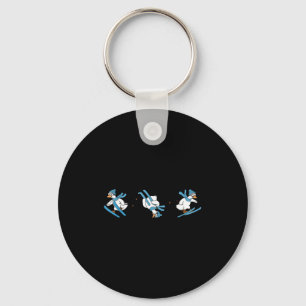 Funny Skiing Silly Goose Ski Lover Skier Winter Sn Key Ring