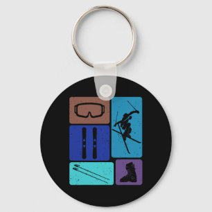 Funny Skiing Ski Snow Adventure Winter Sports Love Key Ring