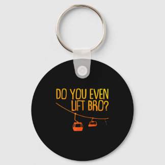 Funny skiing snowboarding design for men women key ring