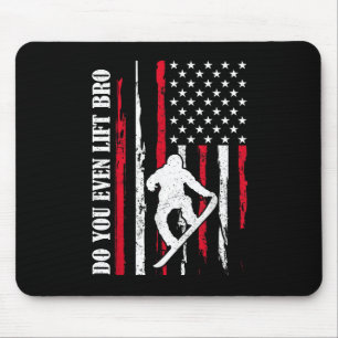 Funny skiing snowboarding design for men women mouse mat