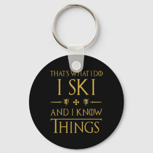 Funny Skiing T Shirts Gifts. Love To Ski Key Ring