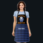 Funny Skinny Cook Black Blue Plaid Pattern Apron<br><div class="desc">Funny and cool apron to make cooking more fun. Personalised gift for family and friends who love cooking,  baking and trying new recipe in the kitchen. Customise the wording to fit your occasion. You can use the Design Tool to further change the font type,  font colour and font size.</div>