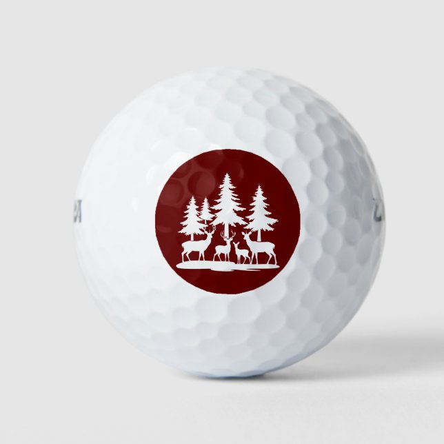 Funny Skinny Pine Tree Summer Hiking Camping  Golf Balls (Front)