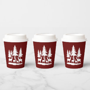 Funny Skinny Pine Tree Summer Hiking Camping  Paper Cups