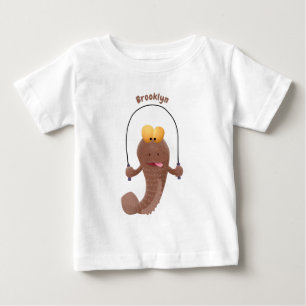 Funny skipping mudskipper fish cartoon  baby T-Shirt