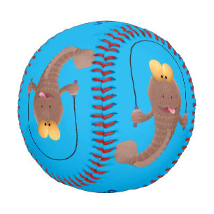 Funny skipping mudskipper fish cartoon baseball