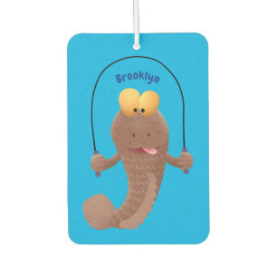 Funny skipping mudskipper fish cartoon  car air freshener