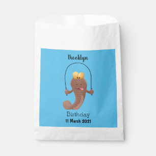 Funny skipping mudskipper fish cartoon favour bags