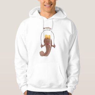 Funny skipping mudskipper fish cartoon hoodie