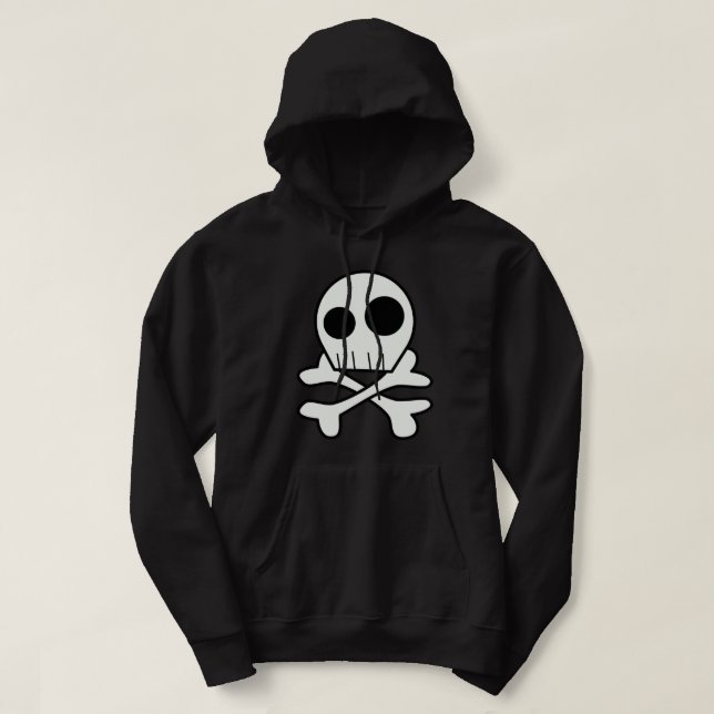 Funny Skull and Bones Halloween Hoodie (Design Front)