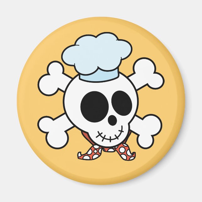 Funny Skull and Crossbones Chef Magnet (Front)
