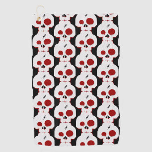Funny skull cartoon monster golf towel