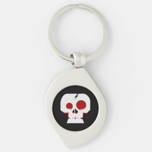 Funny skull cartoon monster key ring
