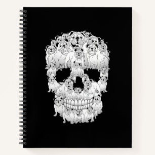 Funny Skull Costume Men Women Bulldog Lover Notebook