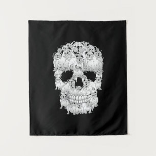 Funny Skull Costume Men Women Bulldog Lover Tapestry