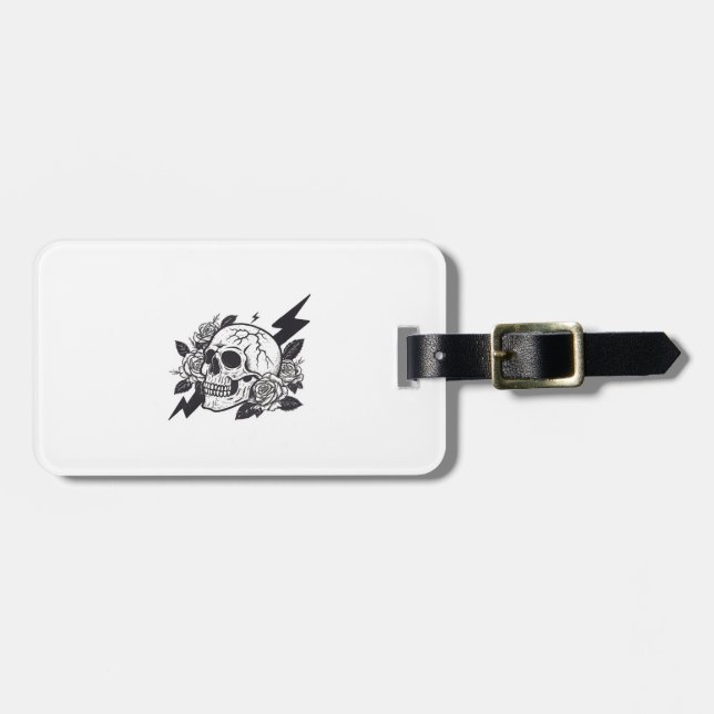 Funny Skull Lover Luggage Tag (Front Horizontal)